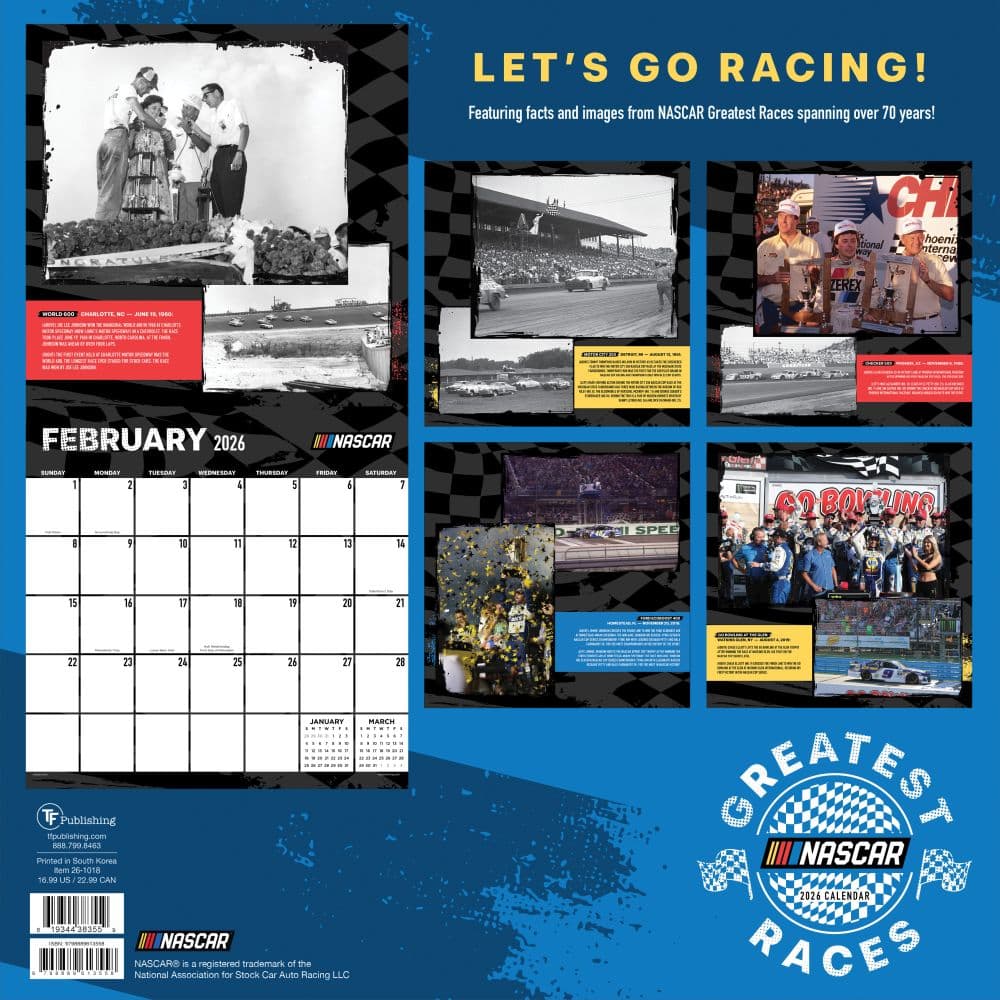 Nascar Heritage 2026 Wall Calendar First Alternate Image
