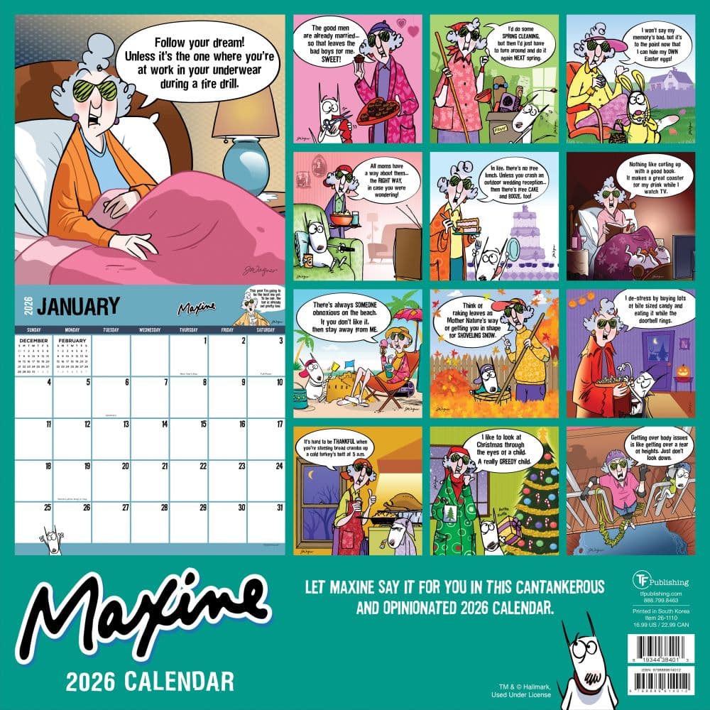 Maxine Homeowner Blues 2026 Wall Calendar First Alternate Image