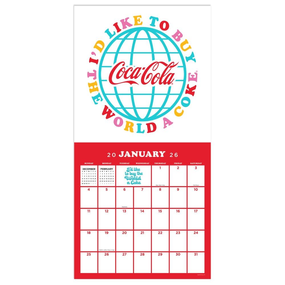 Coca Cola Vintage 2026 Wall Calendar Second Alternate Image