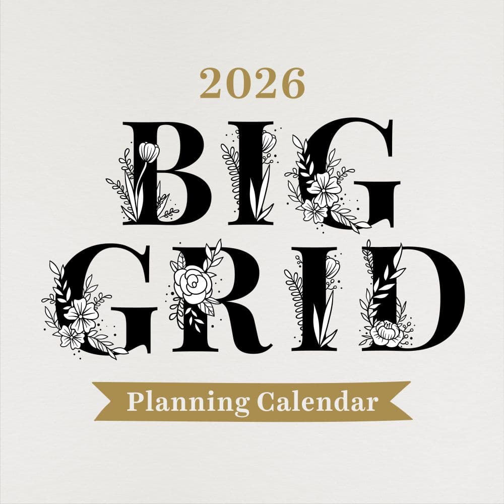 image Big Grid Floral 2026 Wall Calendar Main Product Image