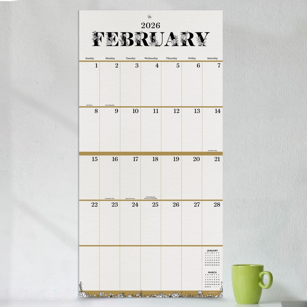 Big Grid Floral 2026 Wall Calendar Third Alternate Image