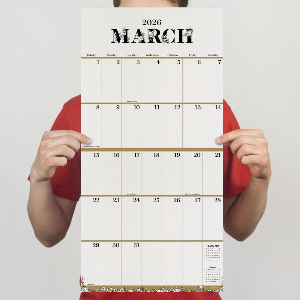 Big Grid Floral 2026 Wall Calendar Fourth Alternate Image