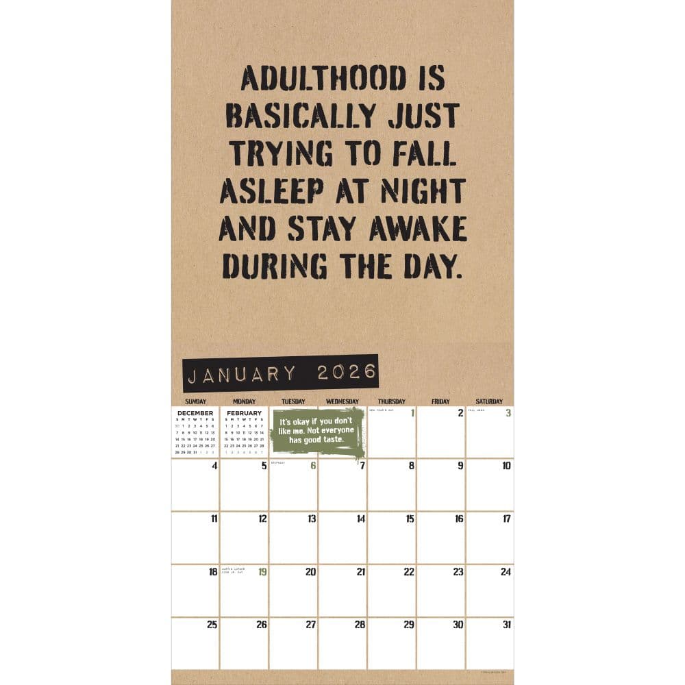 AntiAffirmations 2026 Wall Calendar Second Alternate Image