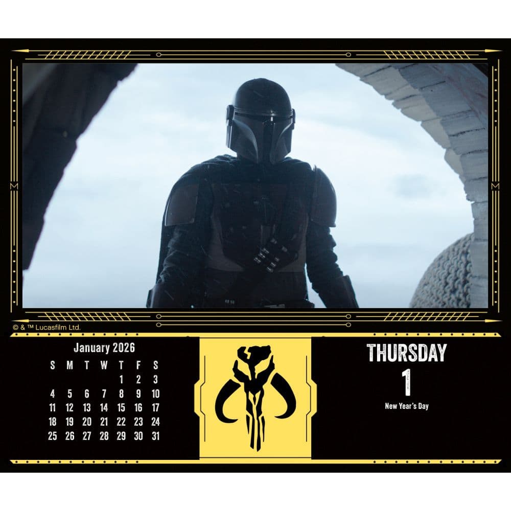 Star Wars Mandalorian The Child 2026 Desk Calendar Second Alternate Image