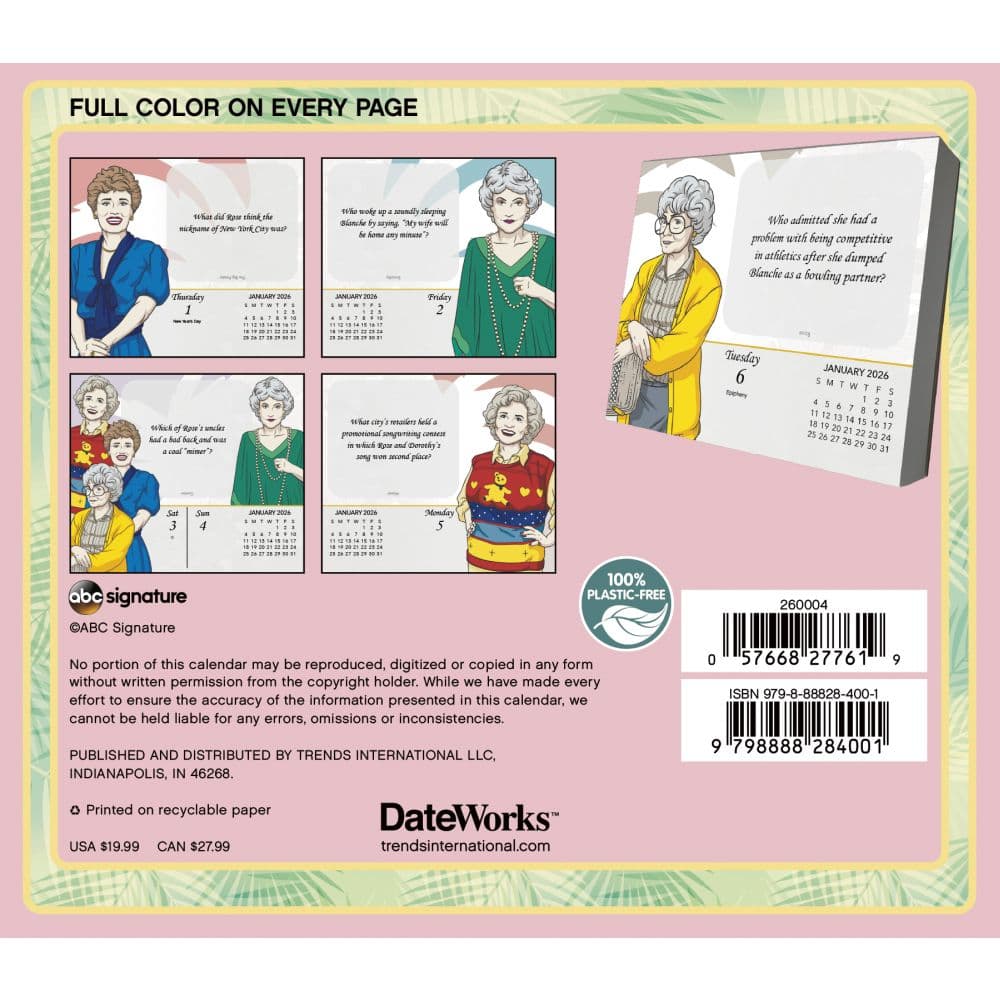 Golden Girls 2026 Desk Calendar First Alternate Image