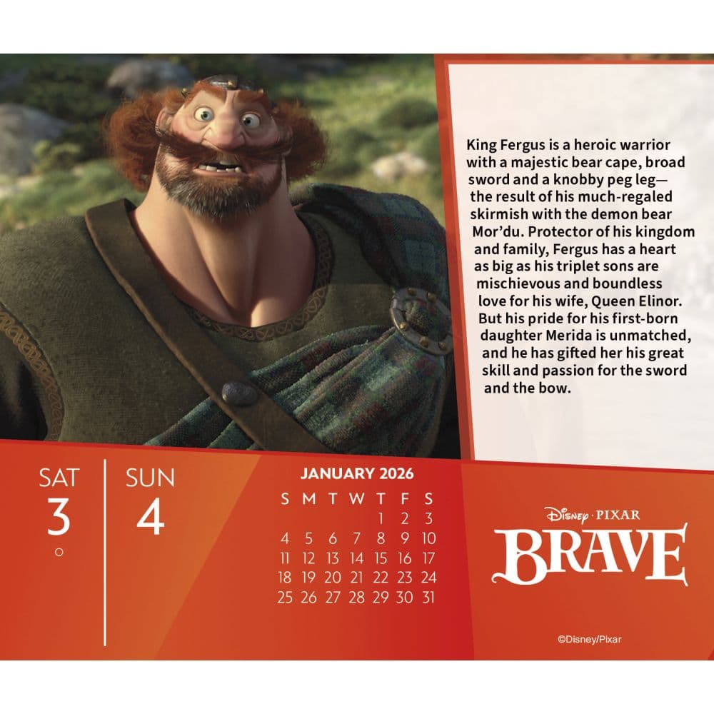 Disney Pixar 2026 Desk Calendar Fourth Alternate Image