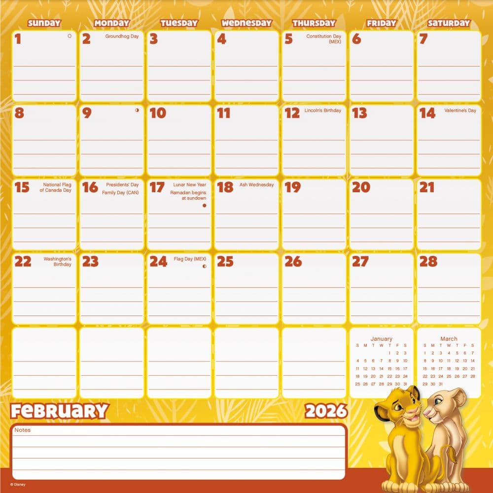 Disney Classic 2026 Magnetic Calendar Second Alternate Image