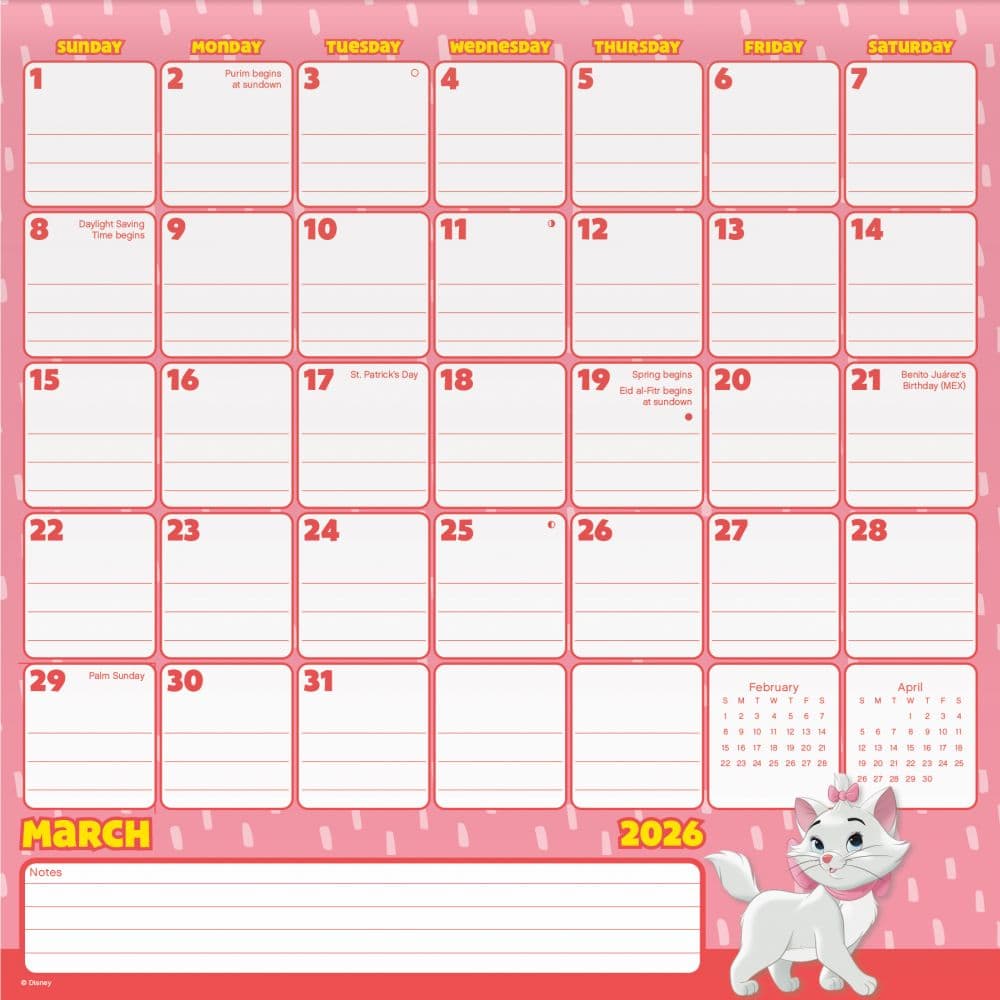 Disney Classic 2026 Magnetic Calendar Third Alternate Image