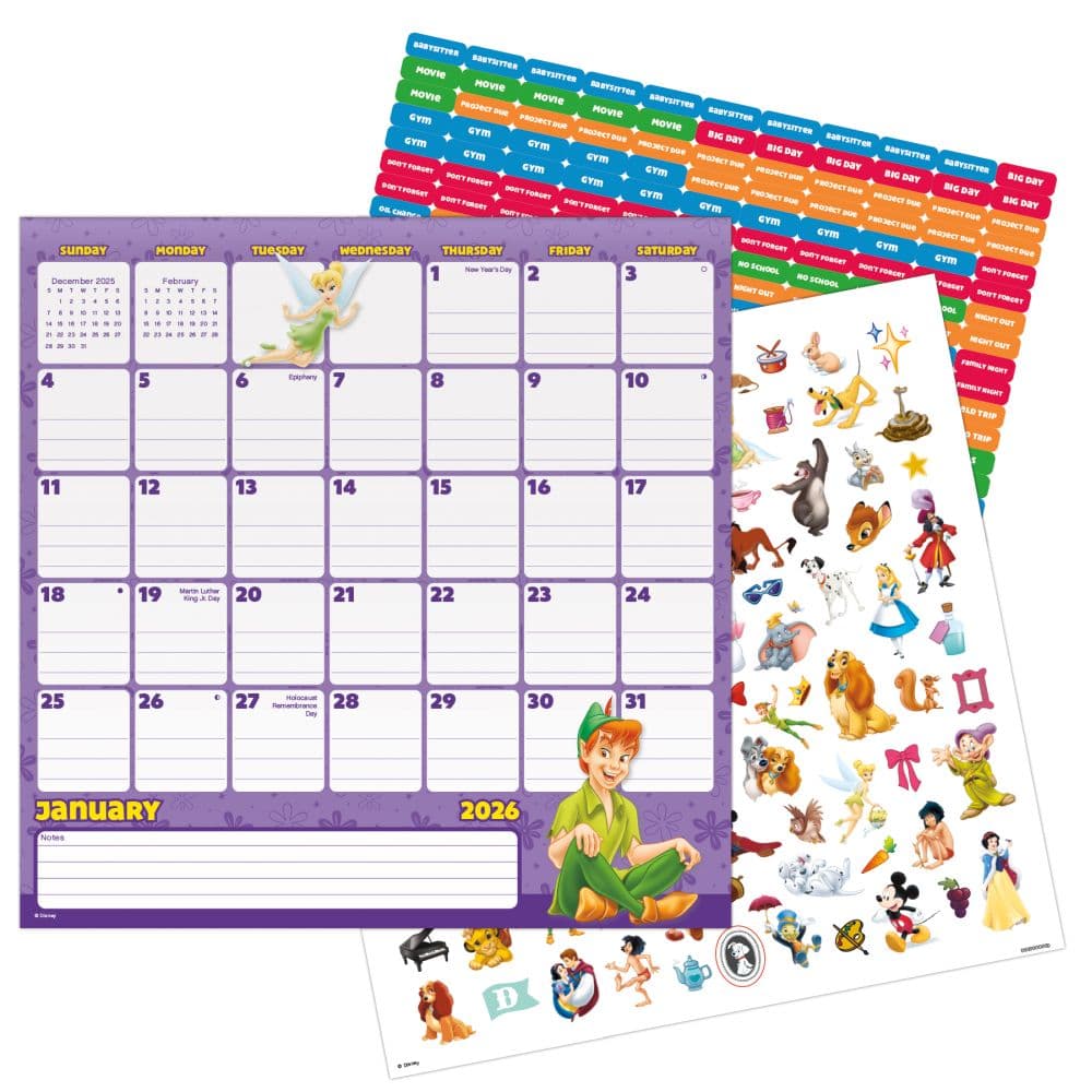 Disney Classic 2026 Magnetic Calendar Eighth Alternate Image