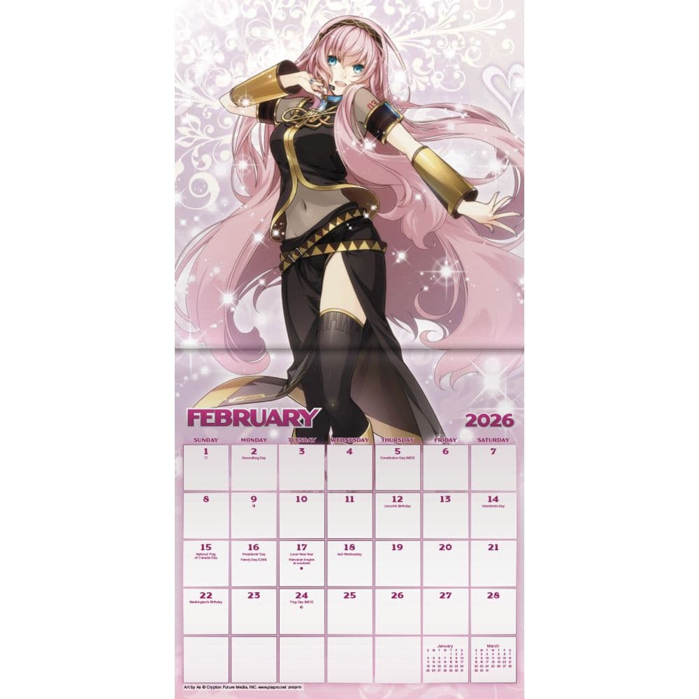 Hatsune Miku 2026 Mini Wall Calendar Third Alternate Image