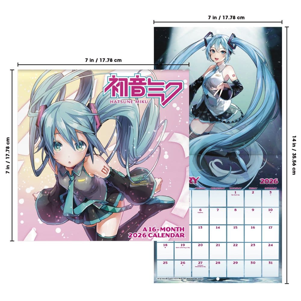 Hatsune Miku 2026 Mini Wall Calendar Sixth Alternate Image
