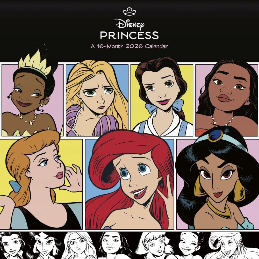 image Disney Princess 2026 Mini Wall Calendar Main Product Image