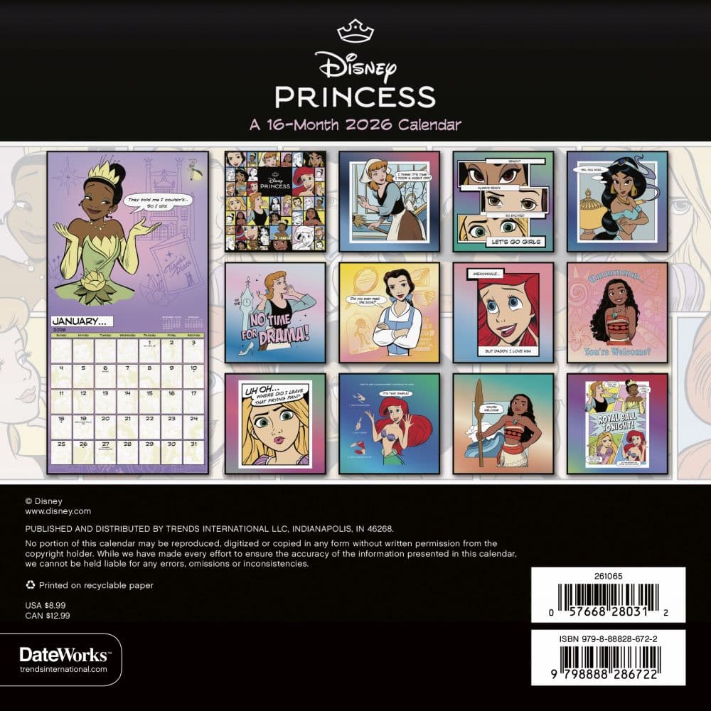 Disney Princess 2026 Mini Wall Calendar First Alternate Image