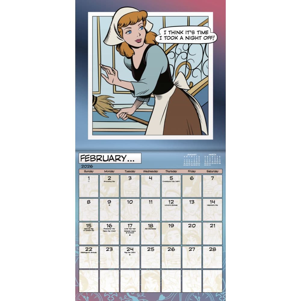 Disney Princess 2026 Mini Wall Calendar Third Alternate Image