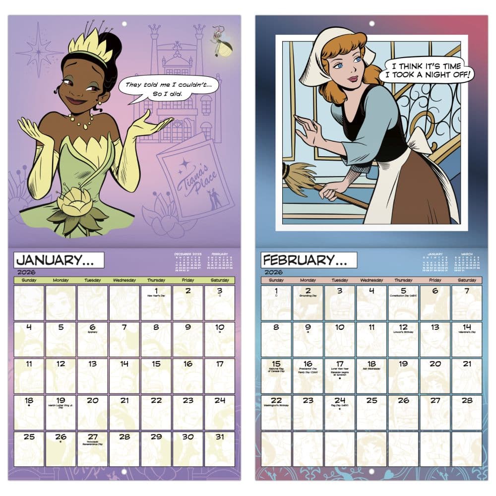 Disney Princess 2026 Mini Wall Calendar Fifth Alternate Image