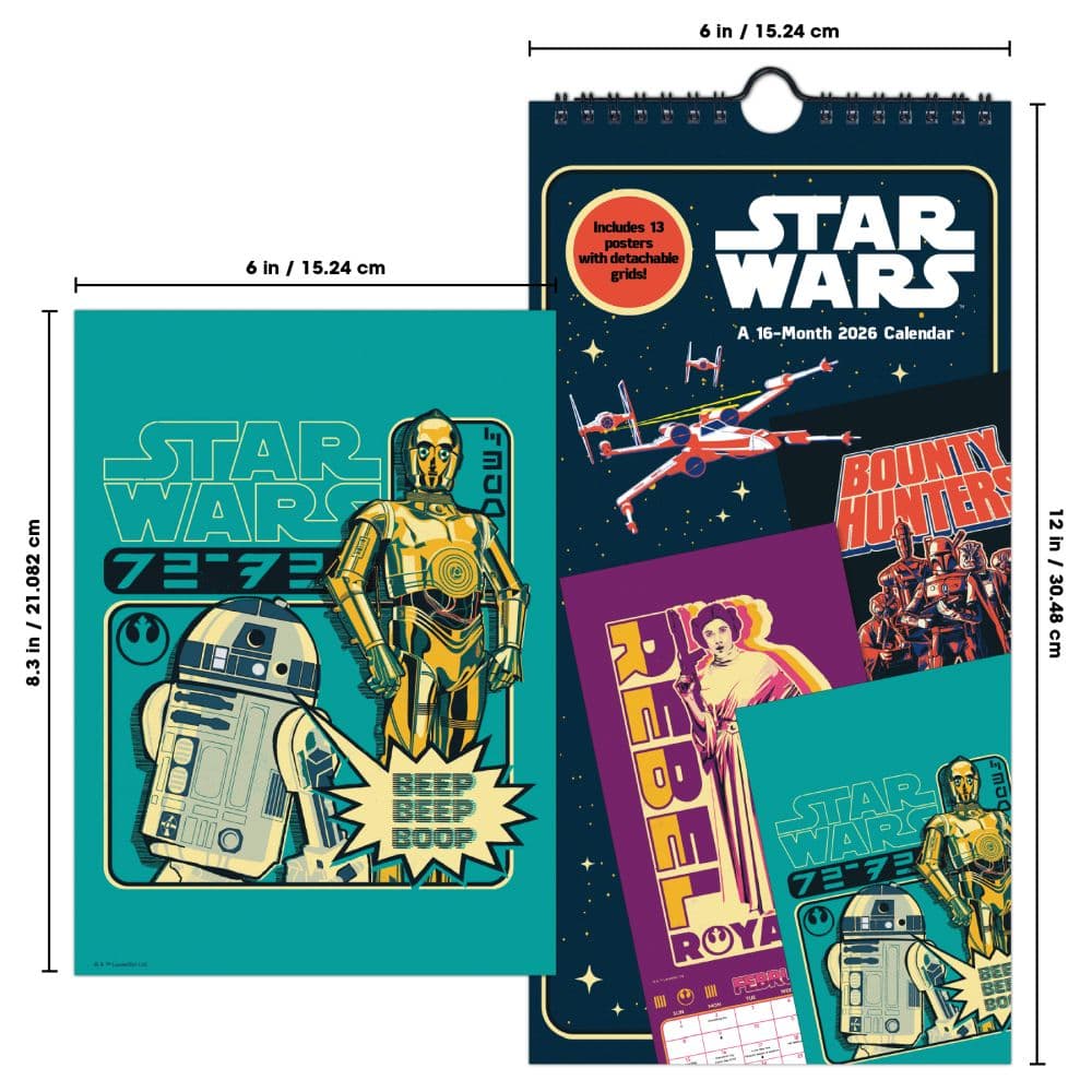 Star Wars 2026 Slim Poster Wall 2026 Calendar Ninth Alternate Image