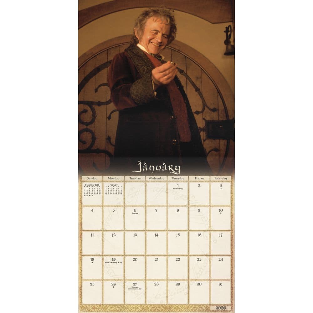 Lord of the Rings 2026 Wall Calendar Second Alternate Image