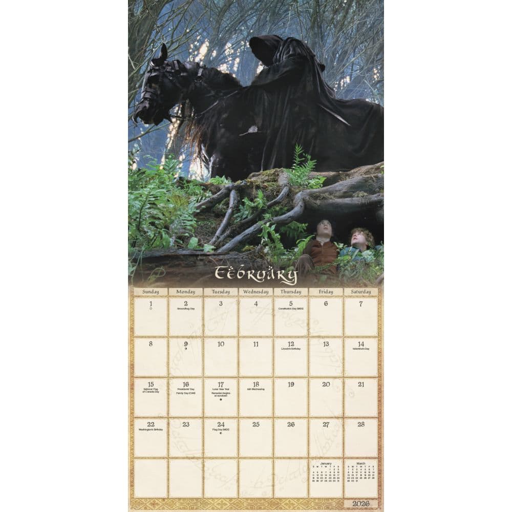 Lord of the Rings 2026 Wall Calendar Third Alternate Image