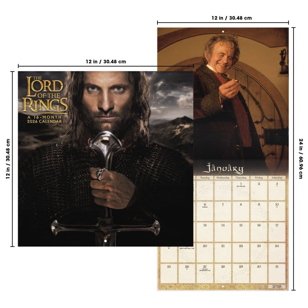 Lord of the Rings 2026 Wall Calendar Sixth Alternate Image