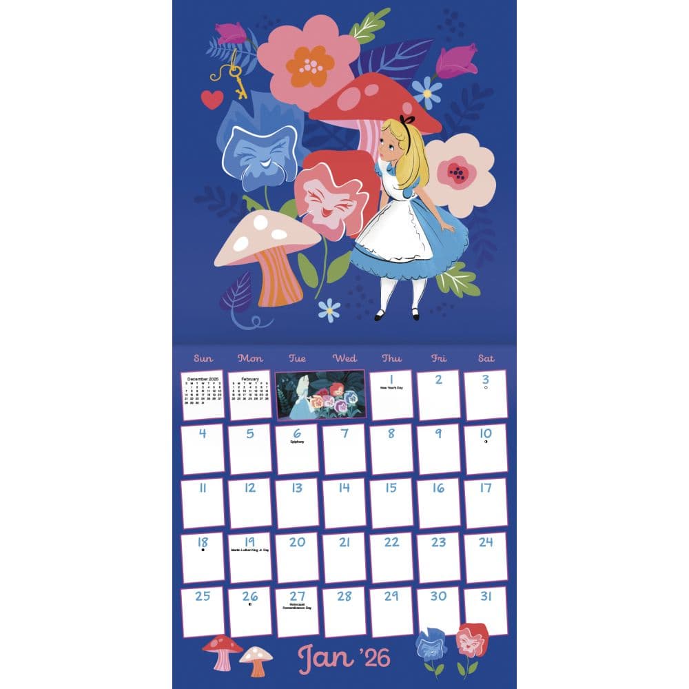 Disney Alice and Wonderland 2026 Wall Calendar Second Alternate Image
