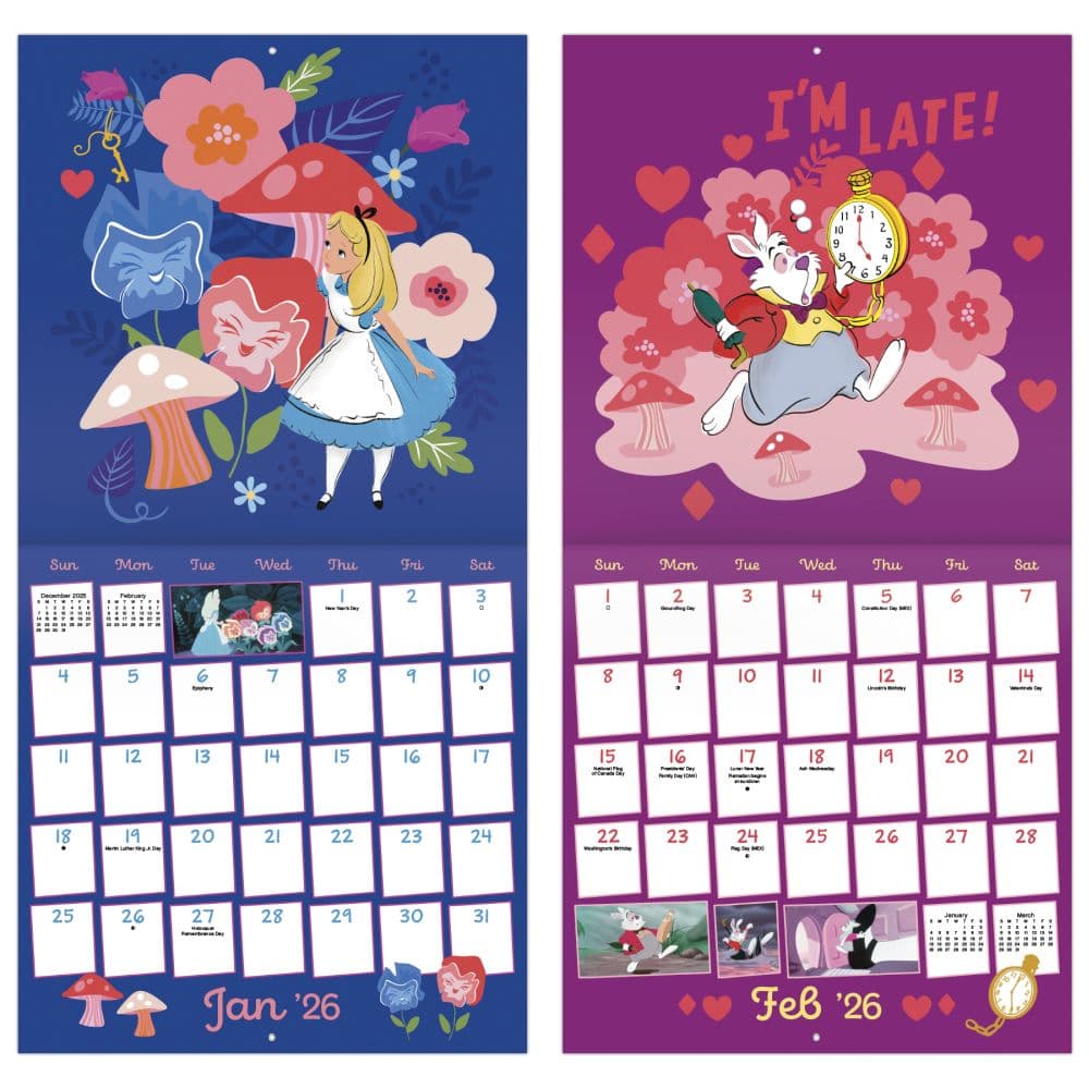 Disney Alice and Wonderland 2026 Wall Calendar Fifth Alternate Image