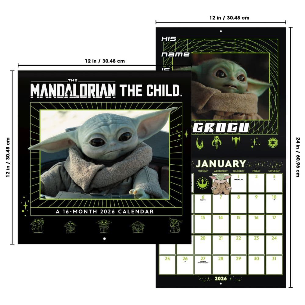 Mandalorian Star Wars 2026 Wall Calendar Sixth Alternate Image