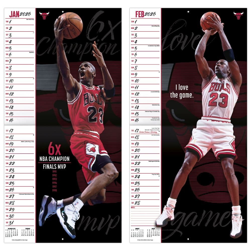 NBA Michael Jordan 2026 Wall Calendar Fifth Alternate Image