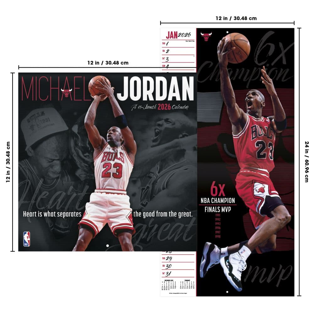 NBA Michael Jordan 2026 Wall Calendar Sixth Alternate Image