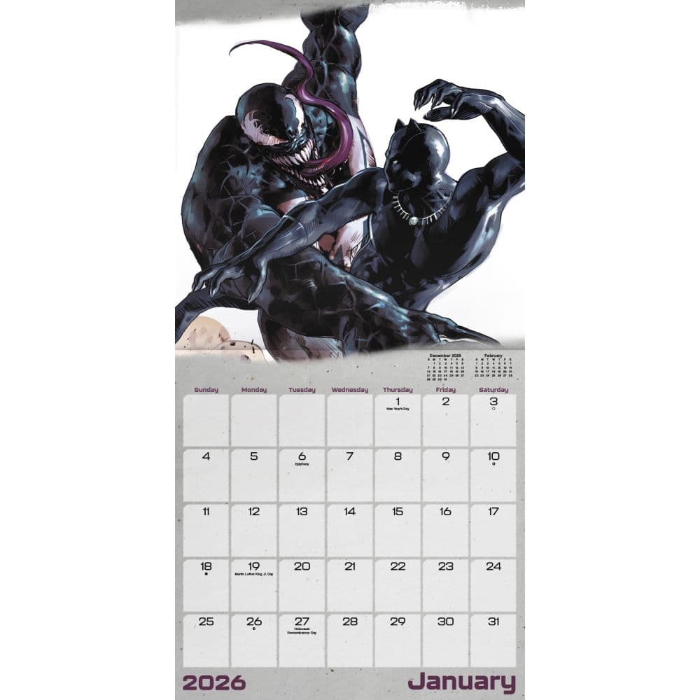 Marvel Heroes vs Villains 2026 Wall Calendar Second Alternate Image