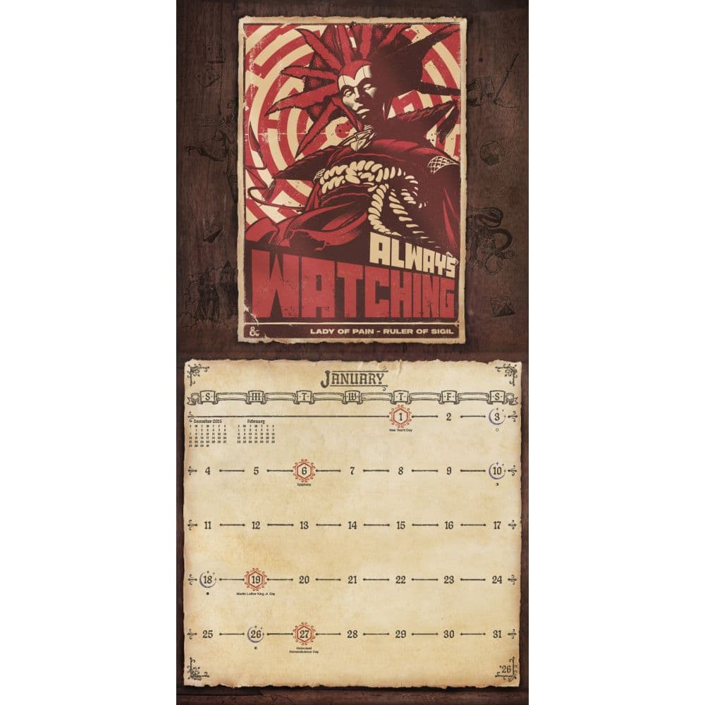 Dungeons and Dragons Classic 2026 Wall Calendar Second Alternate Image