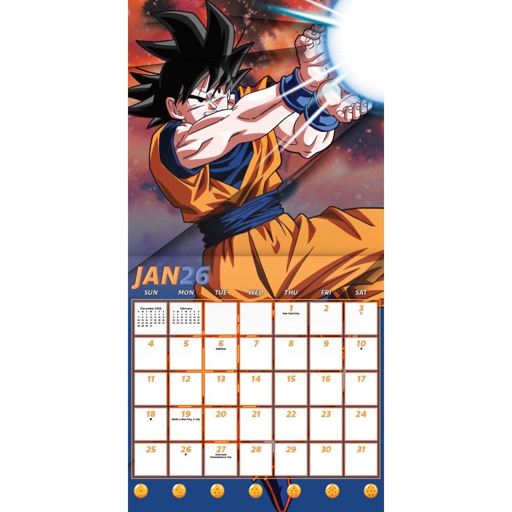 Dragon Ball Z 2026 Wall Calendar Second Alternate Image