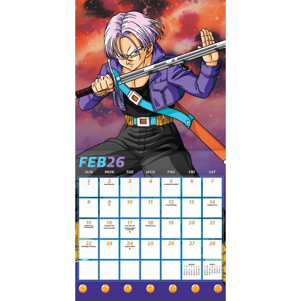Dragon Ball Z 2026 Wall Calendar Third Alternate Image