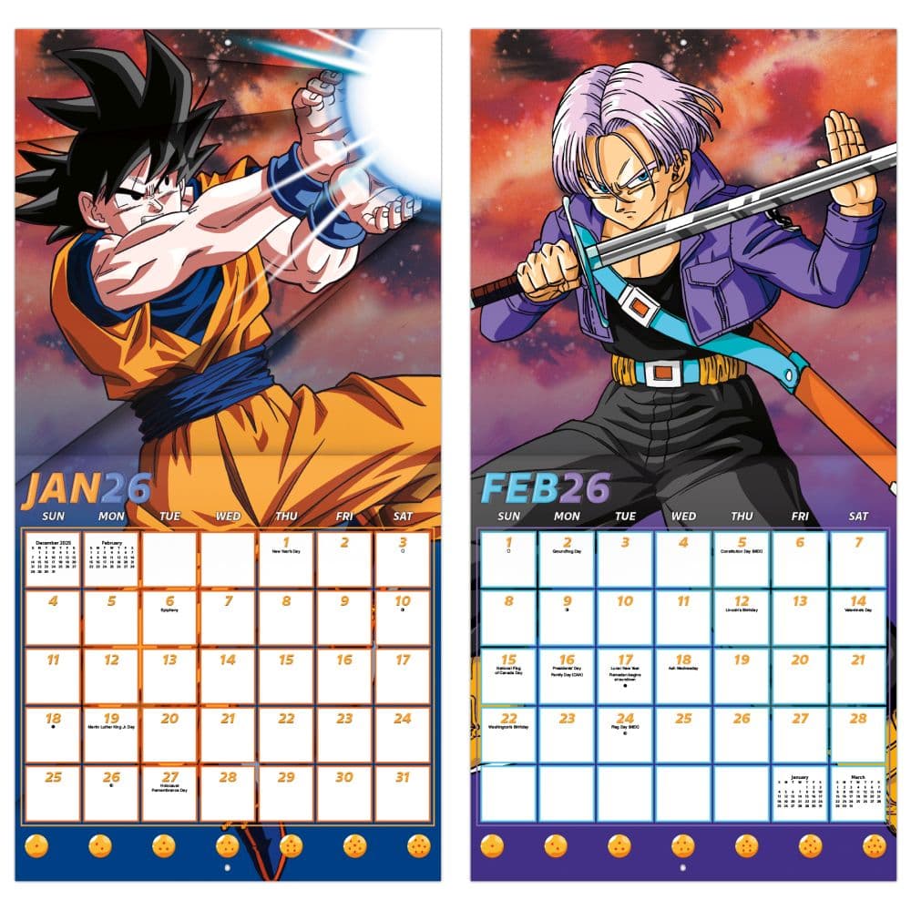 Dragon Ball Z 2026 Wall Calendar Fifth Alternate Image