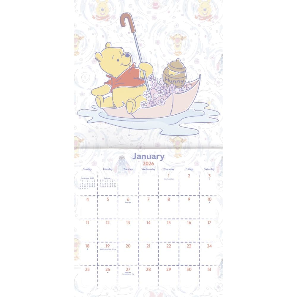 Winnie The Pooh Exclusive with Bonus Print 2026 Wall Calendar Second Alternate Image