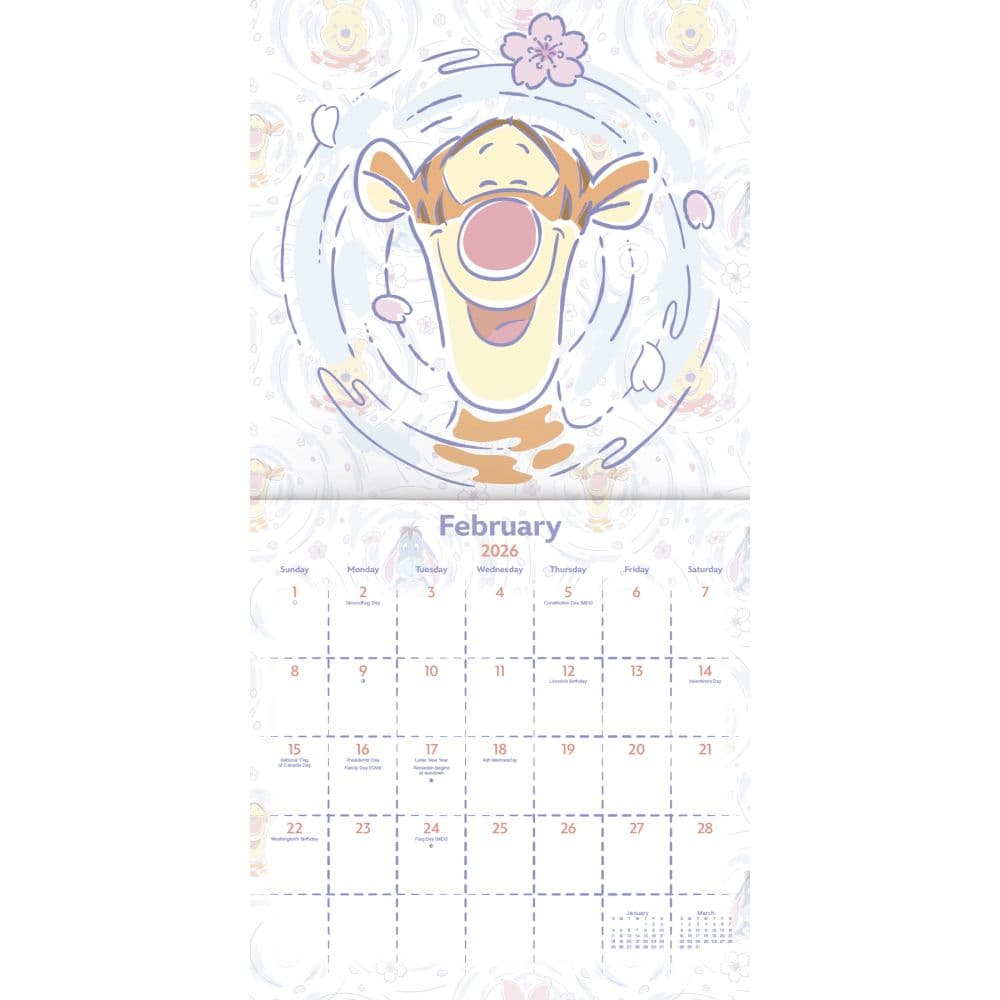 Winnie The Pooh Exclusive with Bonus Print 2026 Wall Calendar Third Alternate Image