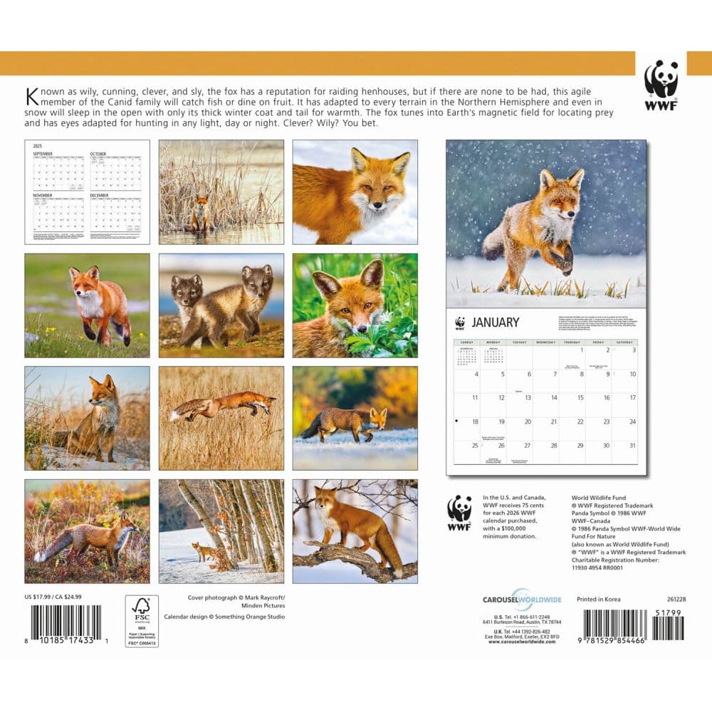 Foxes WWF 2026 Wall Calendar First Alternate Image
