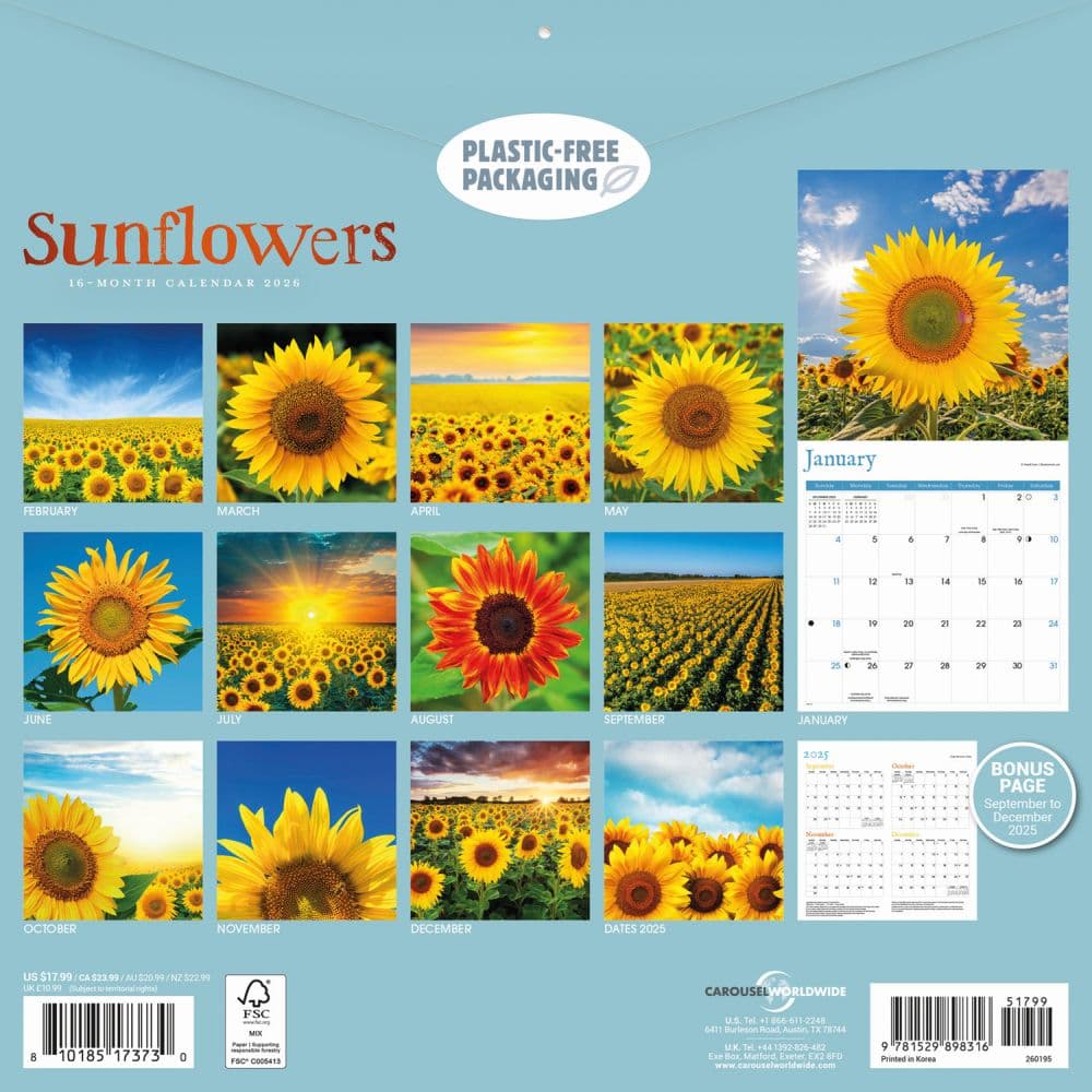 Sunflowers 2026 Wall Calendar First Alternate Image