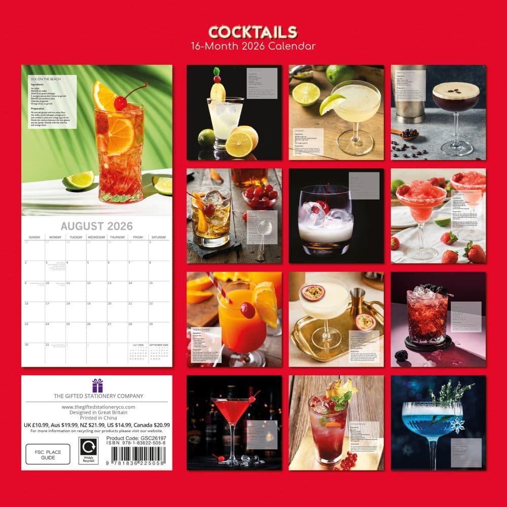 Cocktails 2026 Wall Calendar First Alternate Image