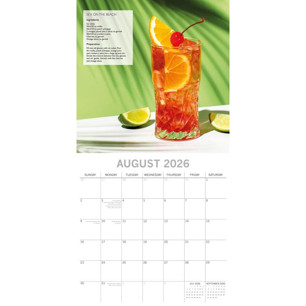 Cocktails 2026 Wall Calendar Third Alternate Image