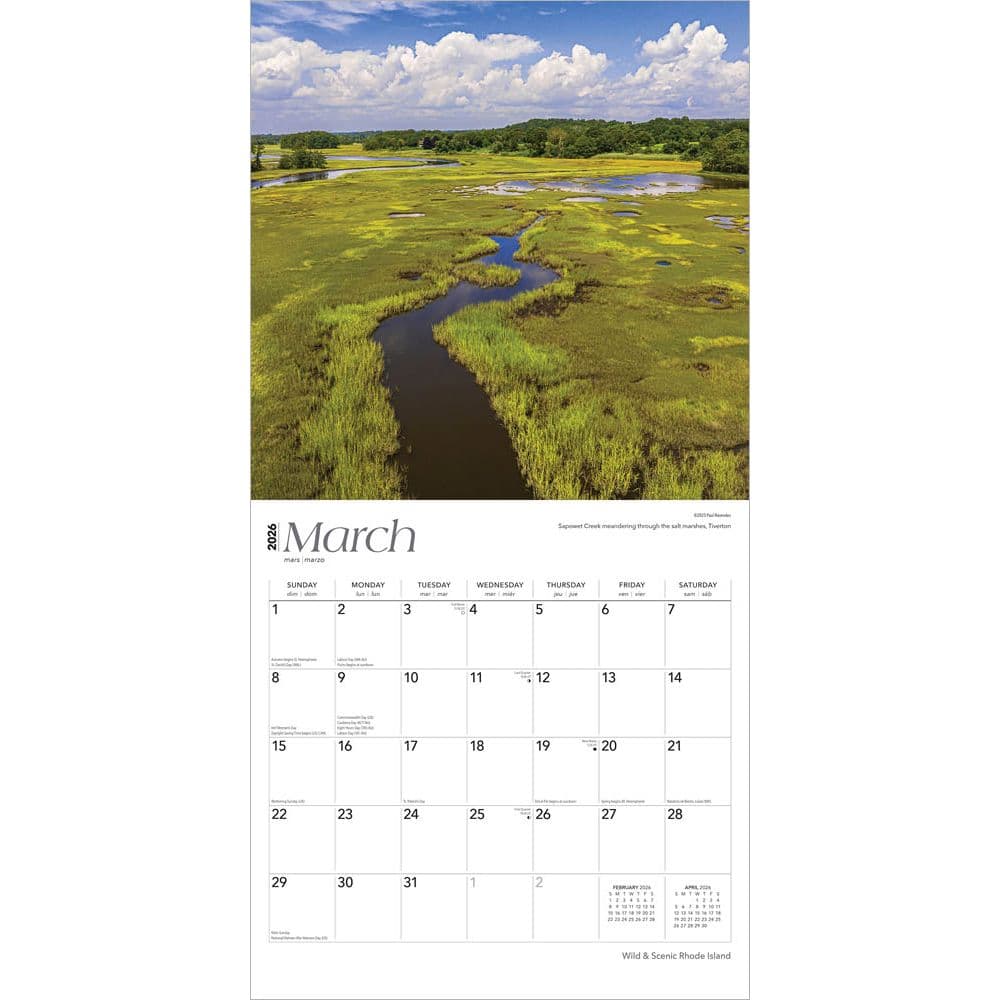 Rhode Island 2026 Wall Calendar Second Alternate Image