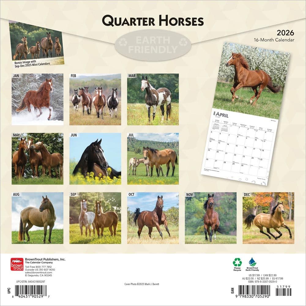 Horses Quarter 2026 Wall Calendar First Alternate Image