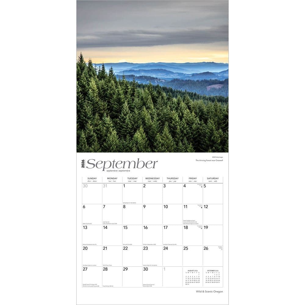 Oregon Wild and Scenic 2026 Wall Calendar Third Alternate Image