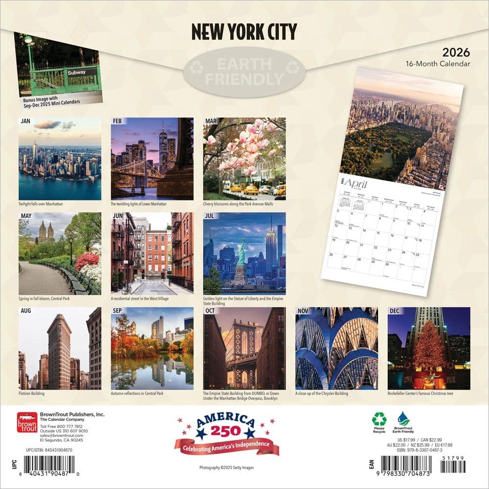 New York City 2026 Wall Calendar First Alternate Image