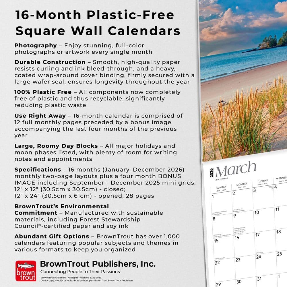 Michigan Coast 2026 Wall Calendar Fifth Alternate Image