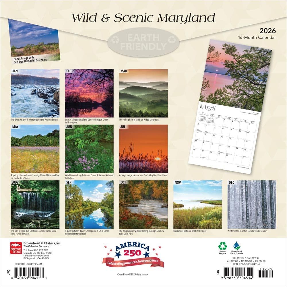 Maryland Wild and Scenic 2026 Wall Calendar First Alternate Image