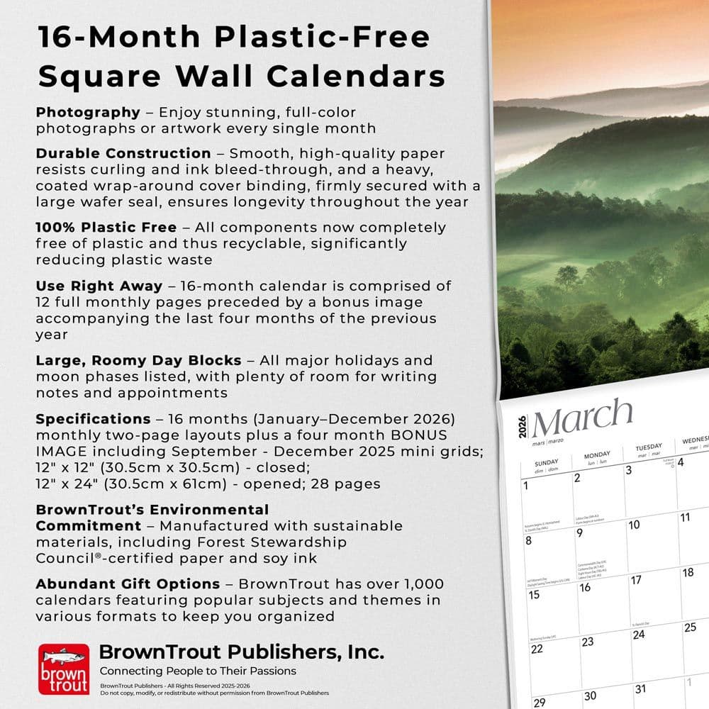 Maryland Wild and Scenic 2026 Wall Calendar Fifth Alternate Image