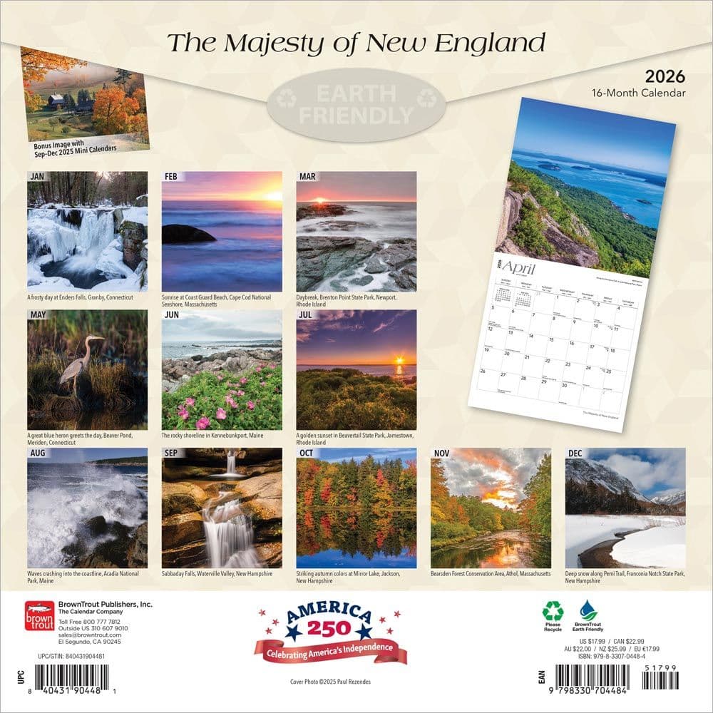 New England Majesty 2026 Wall Calendar First Alternate Image