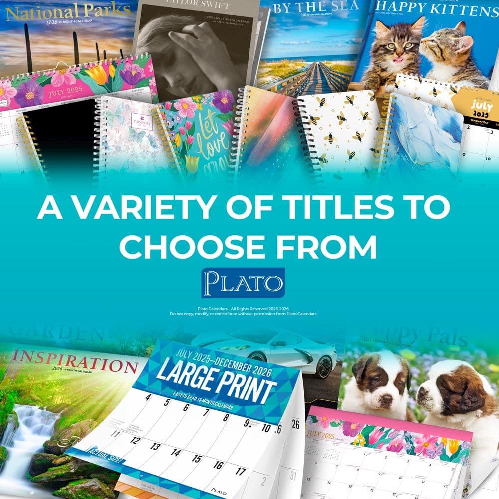 Jumbo Grid Large Print Plato 2026 Wall Calendar Eighth Alternate Image