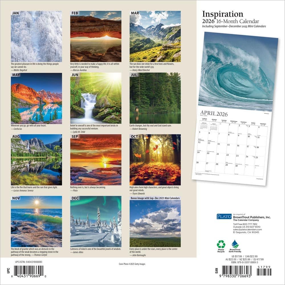 Inspiration Plato 2026 Wall Calendar First Alternate Image