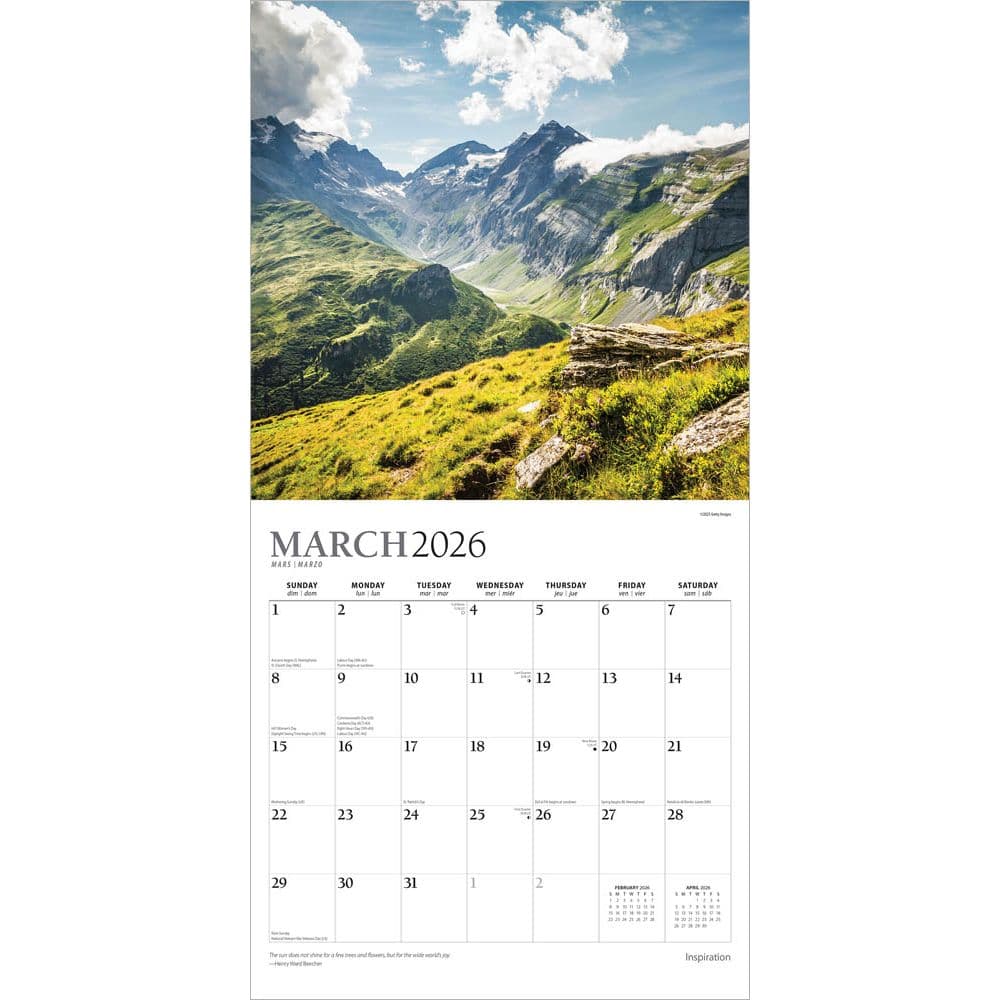 Inspiration Plato 2026 Wall Calendar Second Alternate Image